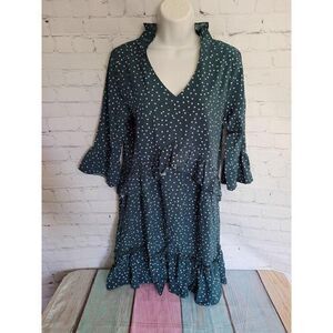 Women's Bell Sleeve Polkadot Dress Small